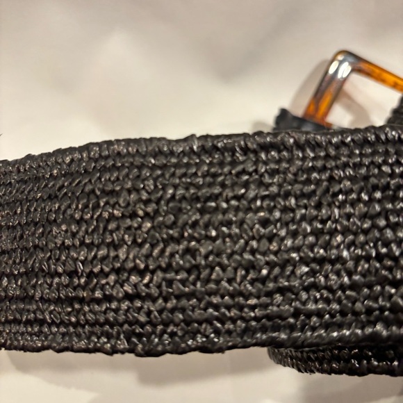 NORTHERN REFLECTIONS Raffia Style Elasticized Brown Plastic Buckle Belt NEW - Picture 5 of 7